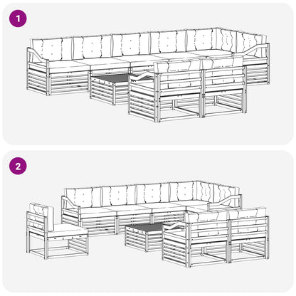 Set di divani da esterno 9 pcs Grigio Naturale e Chiaro | homemem39