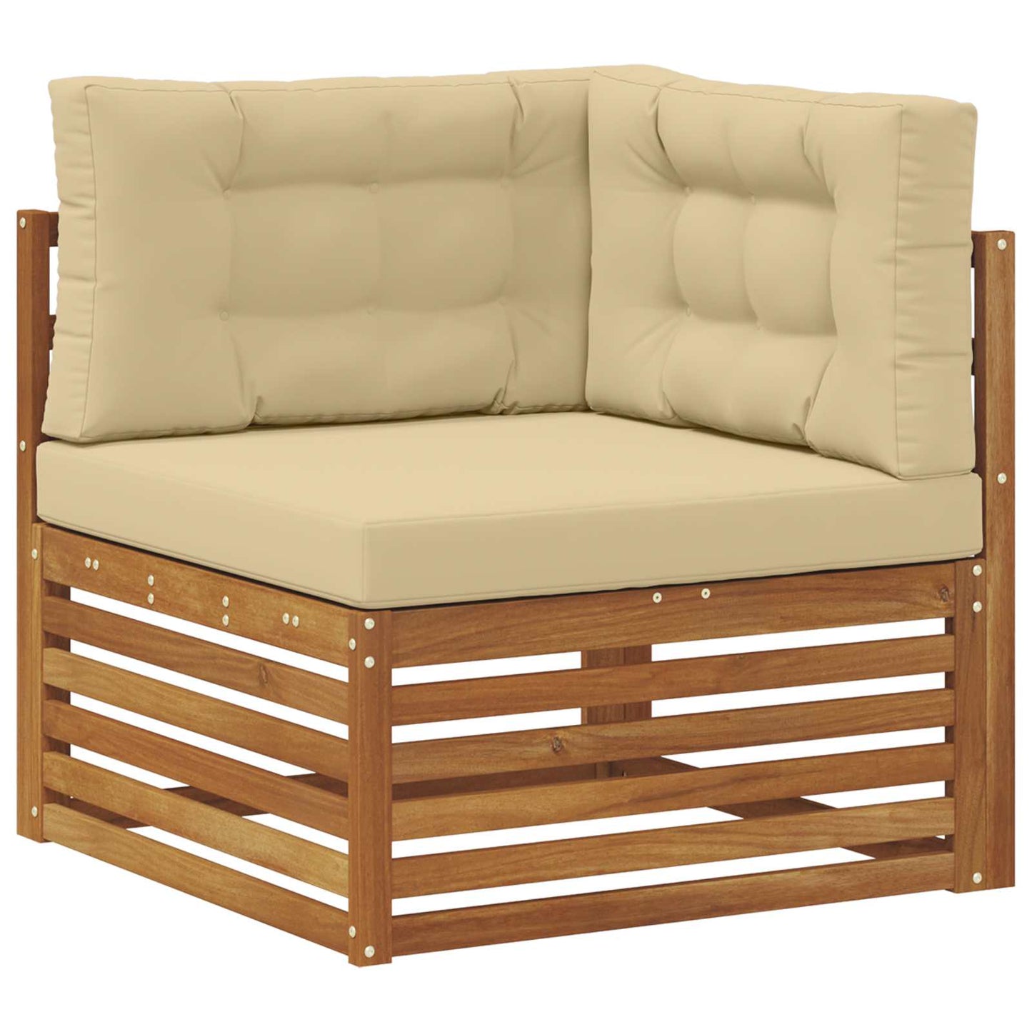 Set di divani da esterno con cuscino 9 pcs Naturale e Beige | homemem39