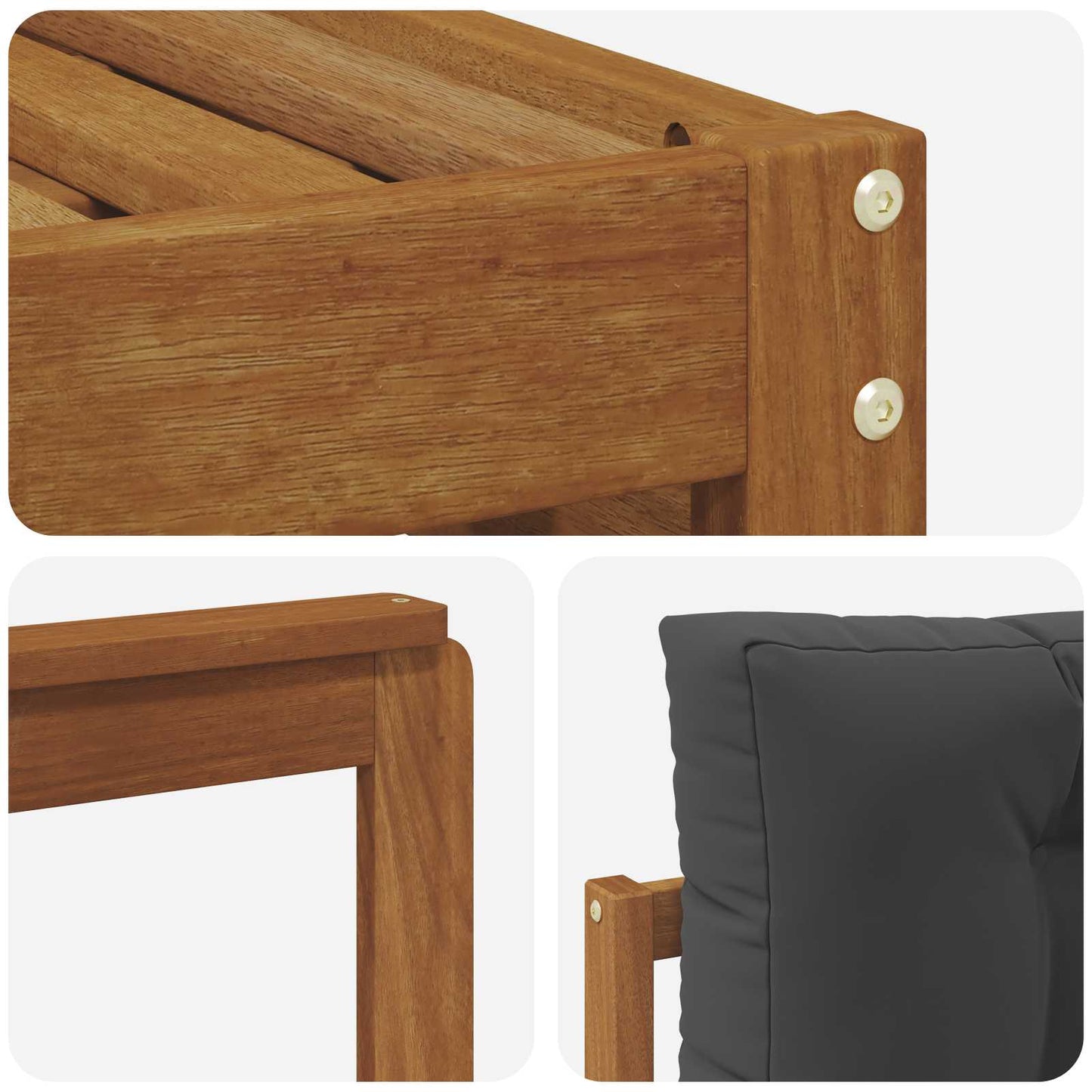 Set di divani da esterno con cuscino 6 pcs Naturale e Antracite | homemem39