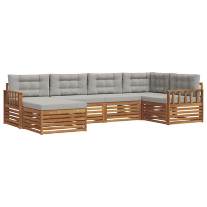 Set di divani da esterno 6 pcs Grigio Naturale e Chiaro | homemem39