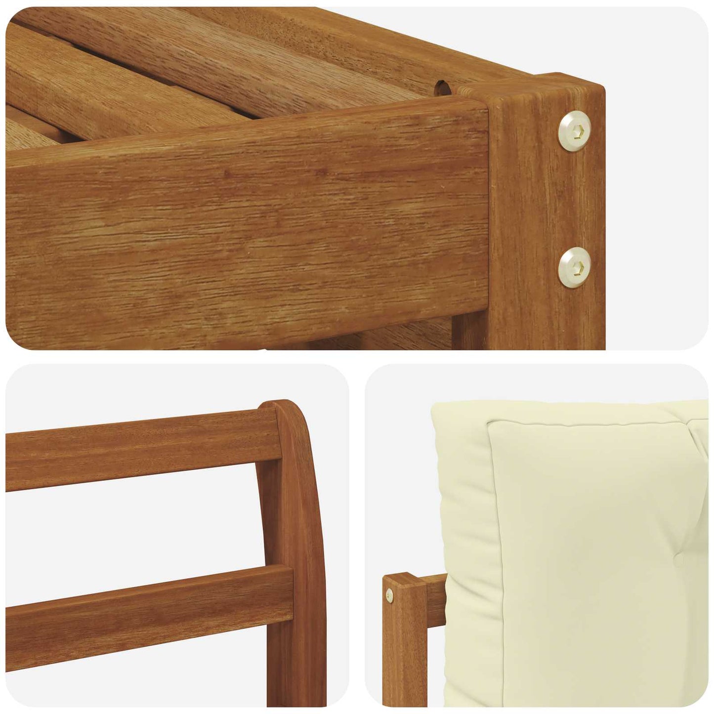 Set di divani da esterno con cuscino 6 pcs Naturale e Crema | homemem39