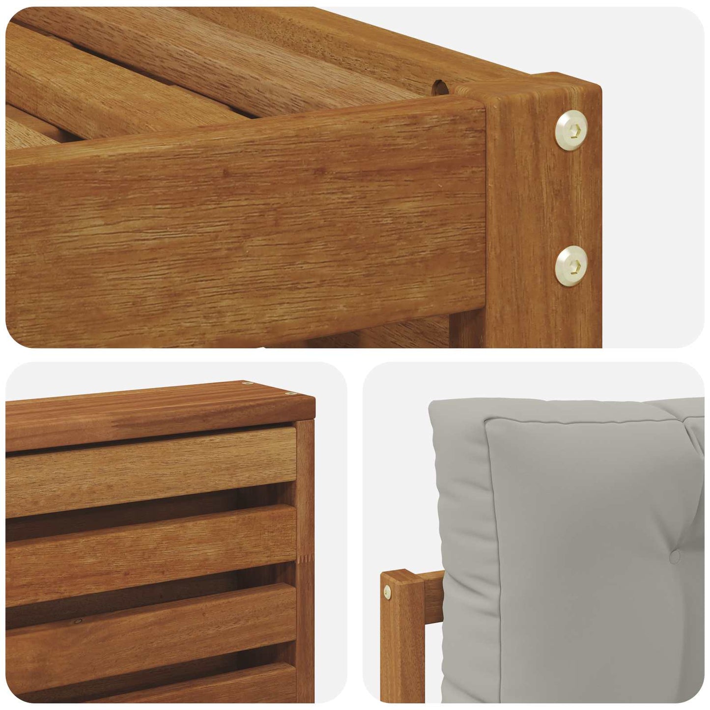 Set di divani da esterno 6 pcs Grigio Naturale e Chiaro | homemem39