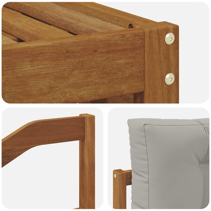 Set di divani da esterno 6 pcs Grigio Naturale e Chiaro