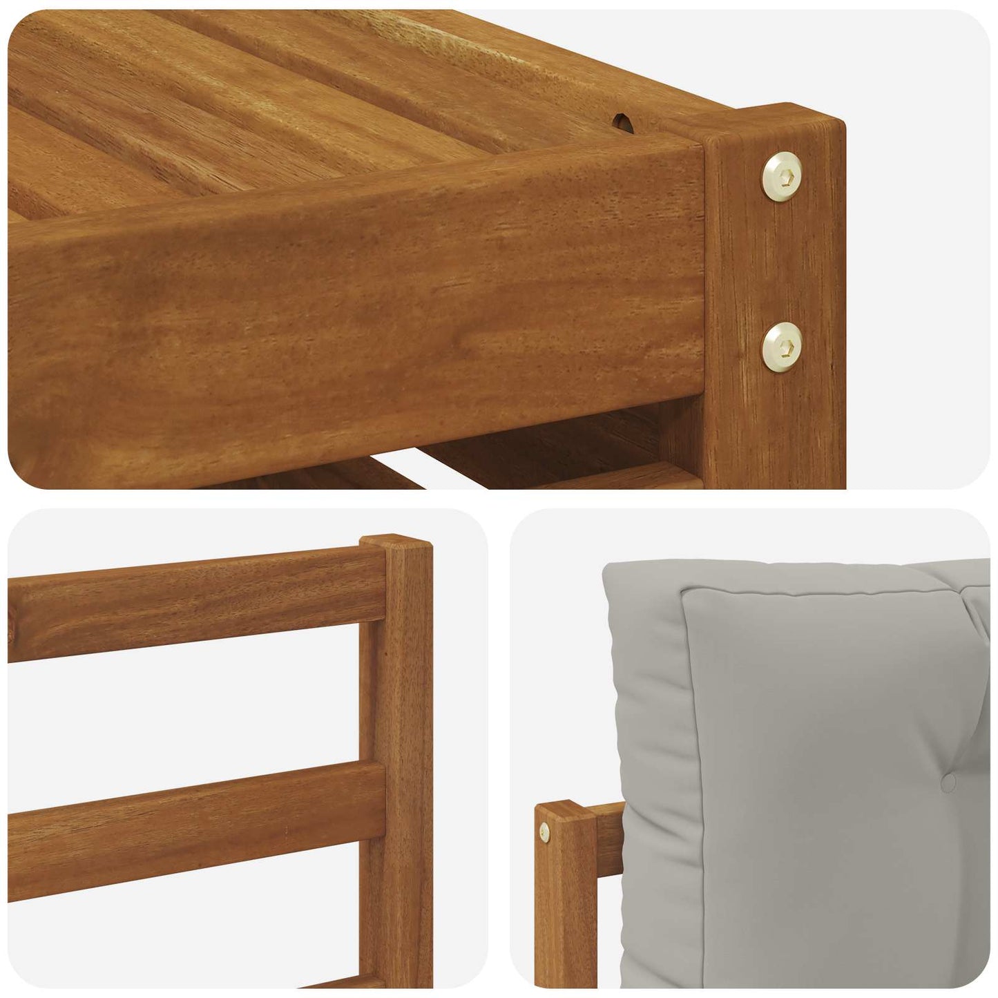 Set di divani da esterno 7 pcs Grigio Naturale e Chiaro | homemem39