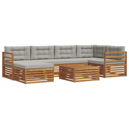 Set di divani da esterno 7 pcs Grigio Naturale e Chiaro | homemem39
