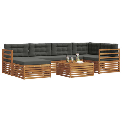 Set di divani da esterno con cuscino 7 pcs Naturale e Antracite | homemem39