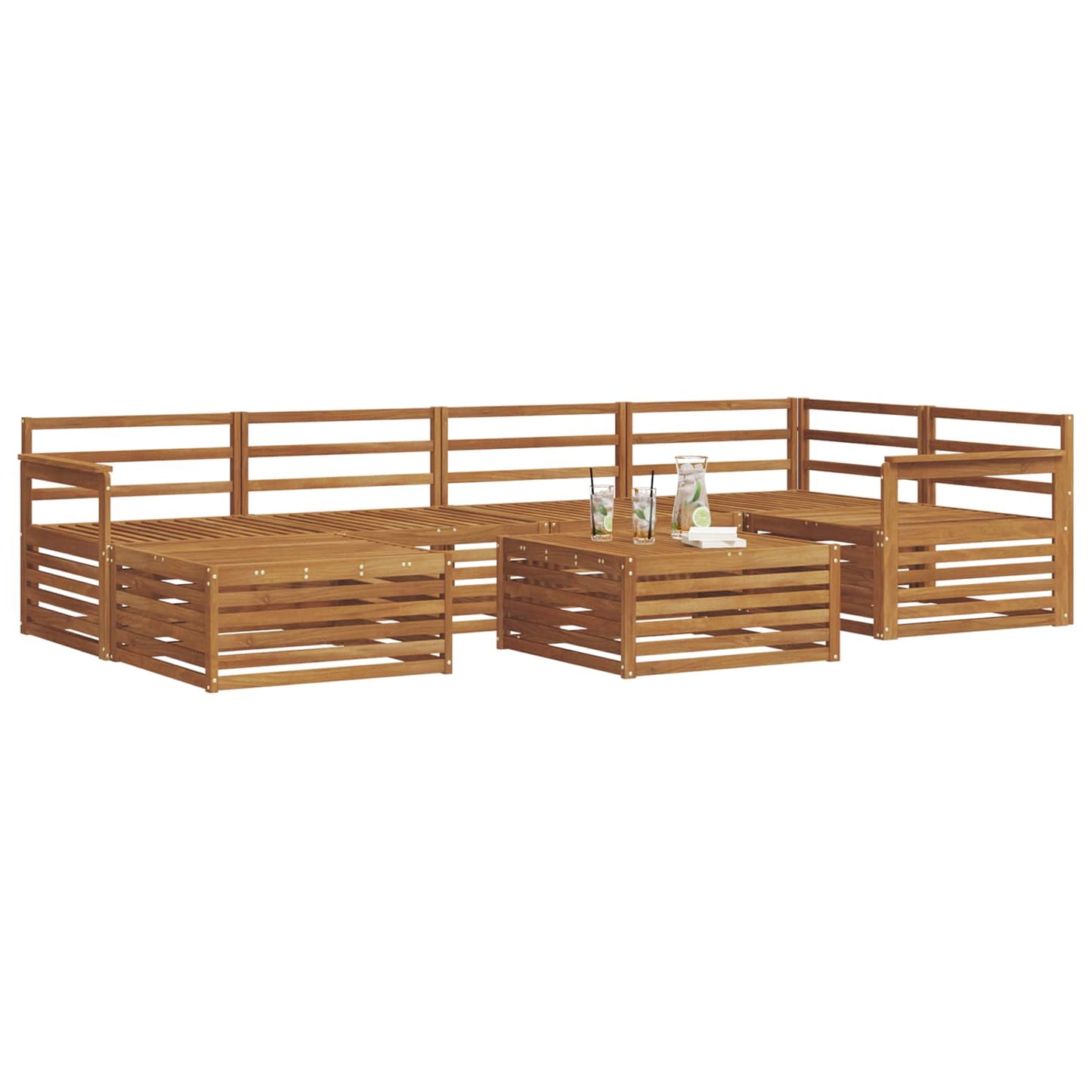 Set di divani da esterno 7 pcs Naturale | homemem39