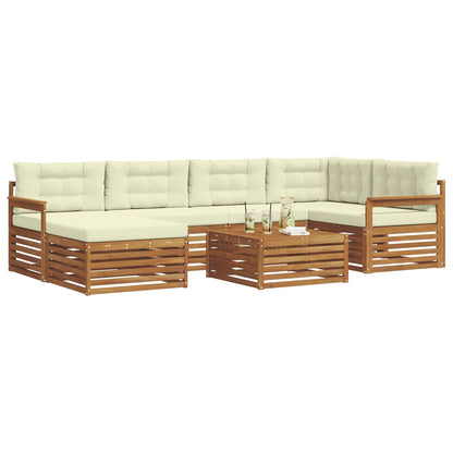 Set di divani da esterno con cuscino 7 pcs Naturale e Crema | homemem39