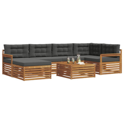 Set di divani da esterno con cuscino 7 pcs Naturale e Antracite | homemem39