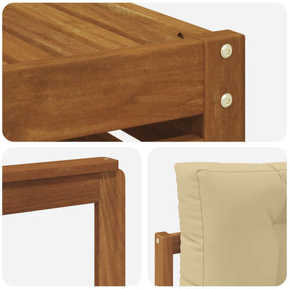 Set di divani da esterno con cuscino 7 pcs Naturale e Beige