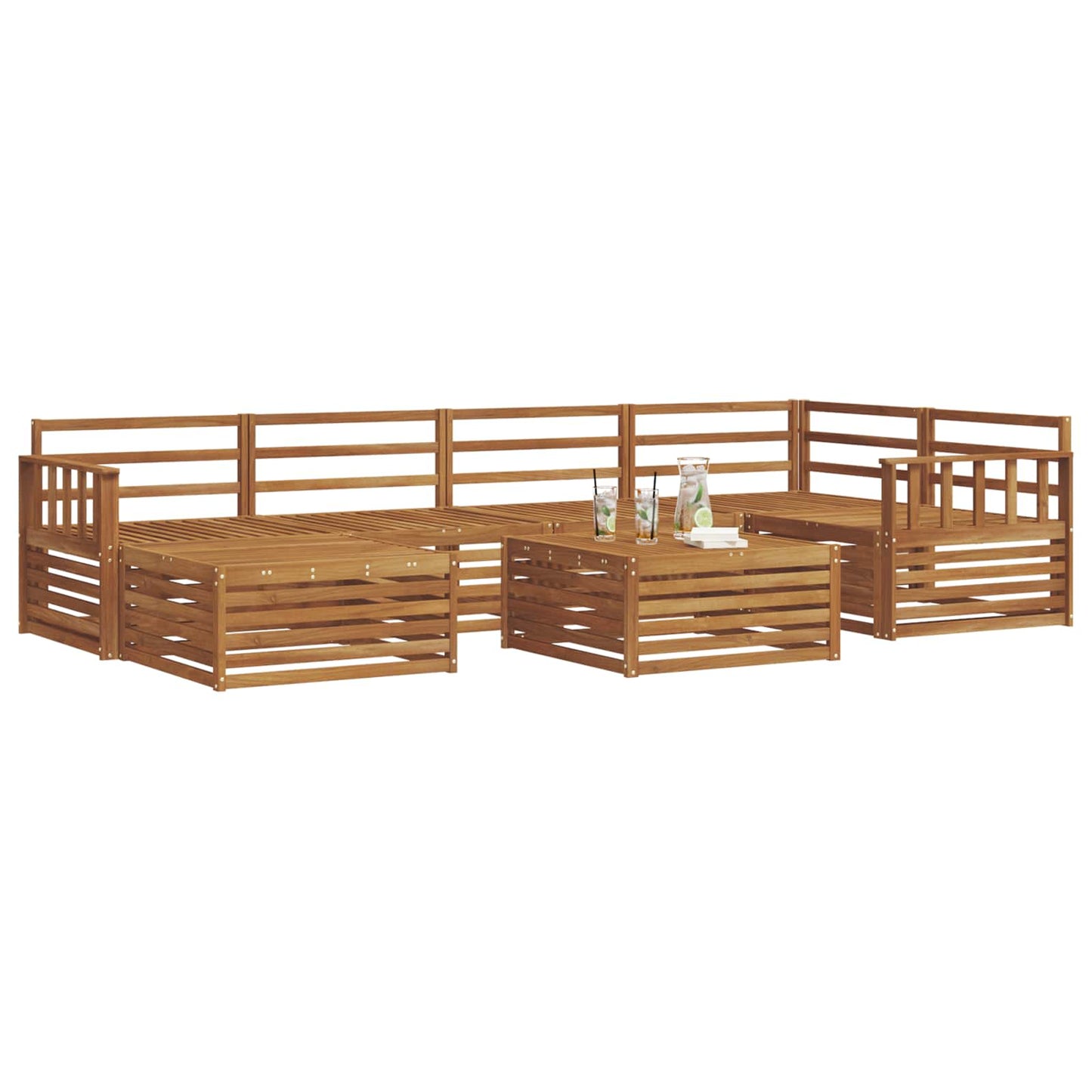 Set di divani da esterno 7 pcs Naturale | homemem39
