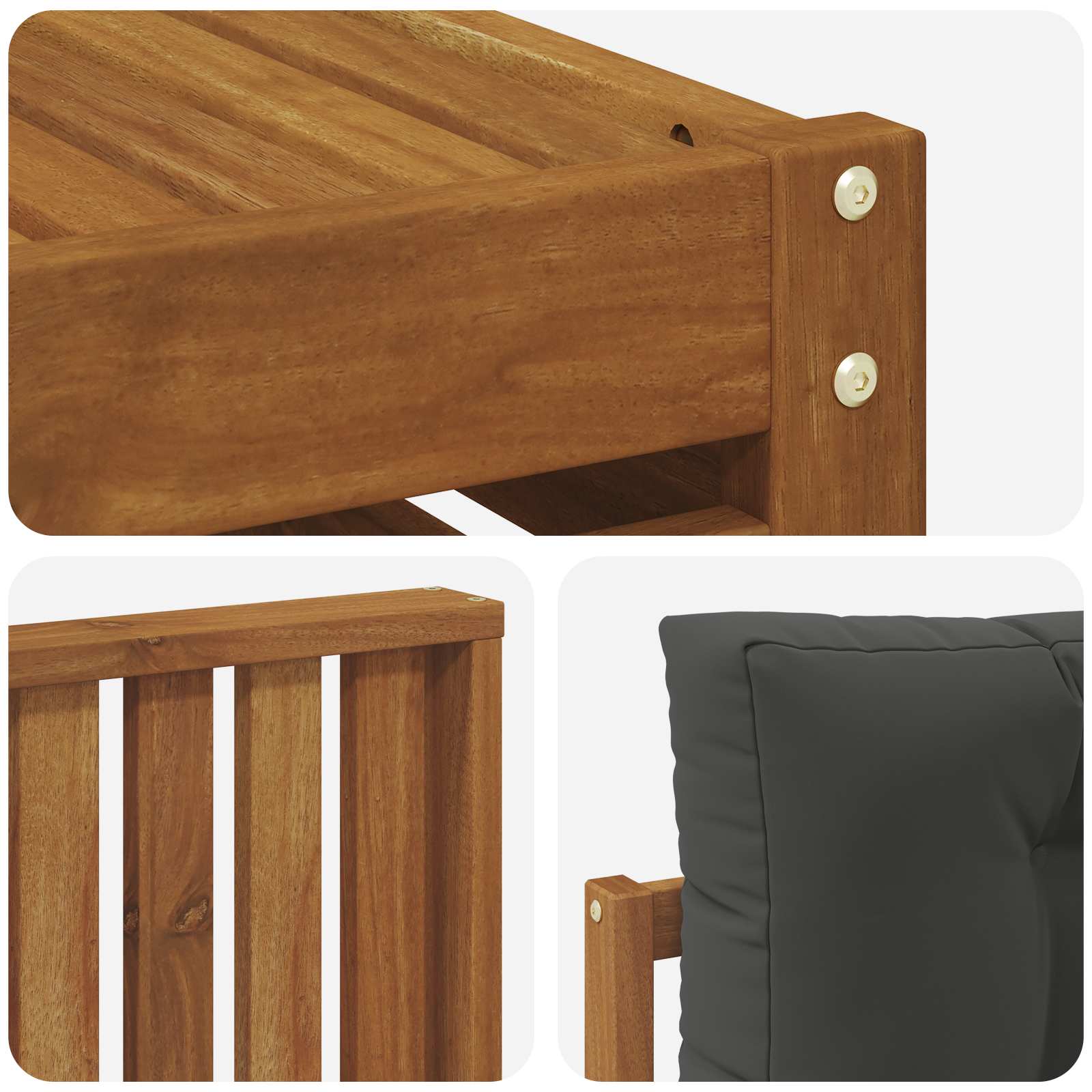 Set di divani da esterno con cuscino 7 pcs Naturale e Antracite | homemem39