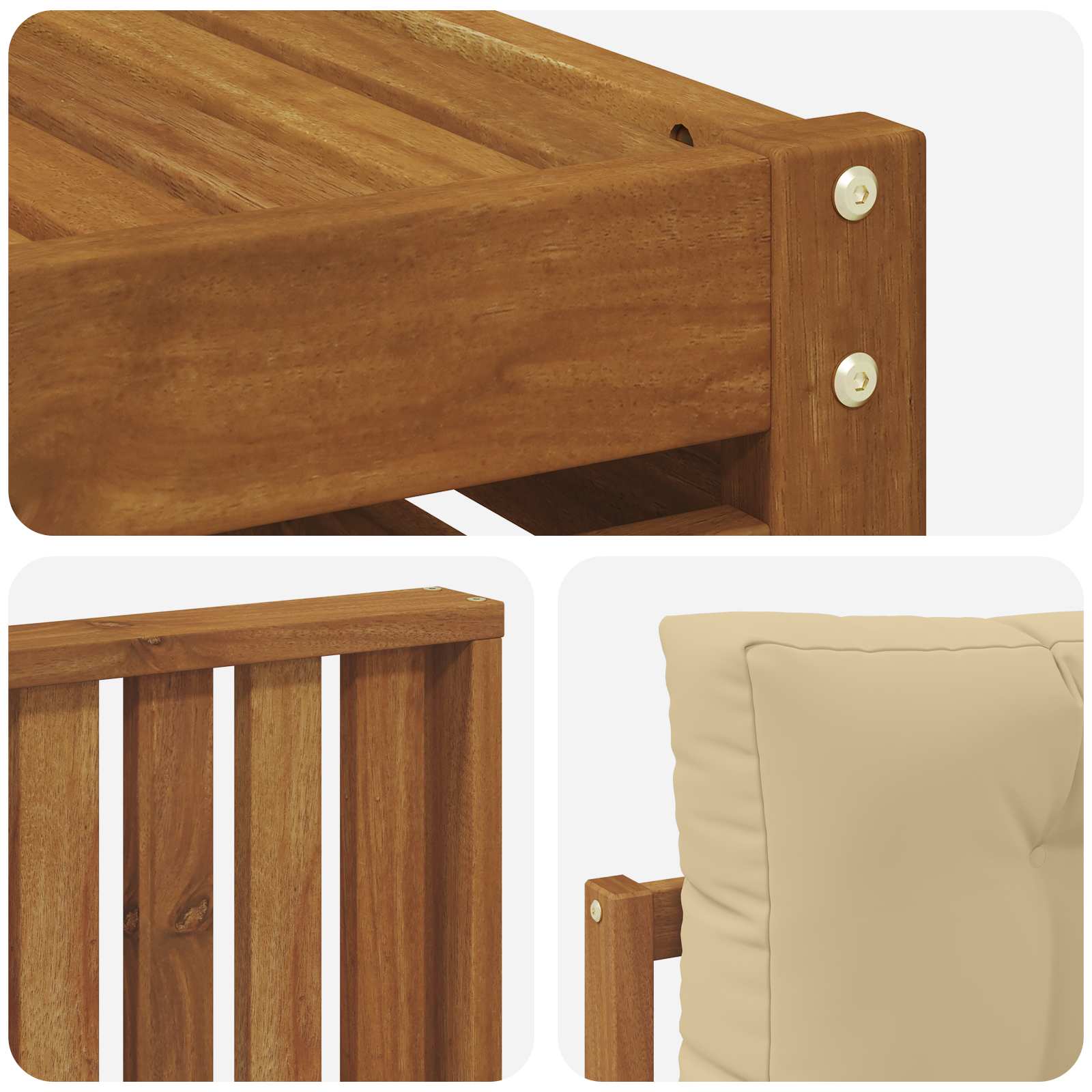 Set di divani da esterno con cuscino 7 pcs Naturale e Beige | homemem39