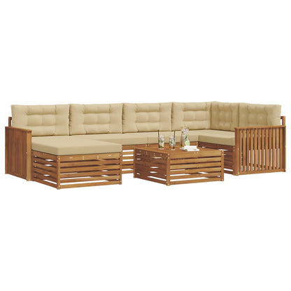 Set di divani da esterno con cuscino 7 pcs Naturale e Beige | homemem39