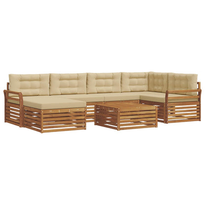 Set di divani da esterno con cuscino 7 pcs Naturale e Beige | homemem39