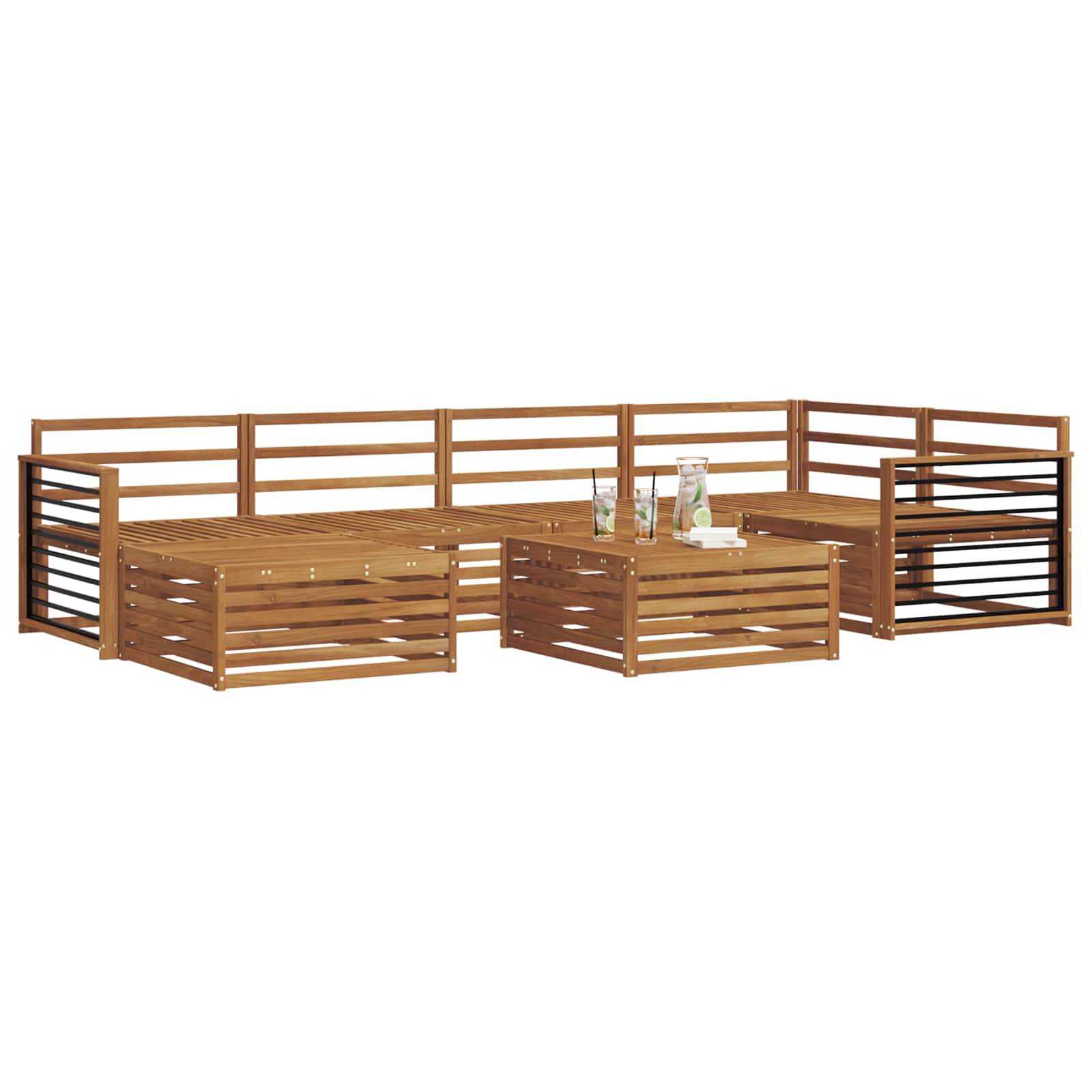 Set di divani da esterno 7 pcs Naturale | homemem39
