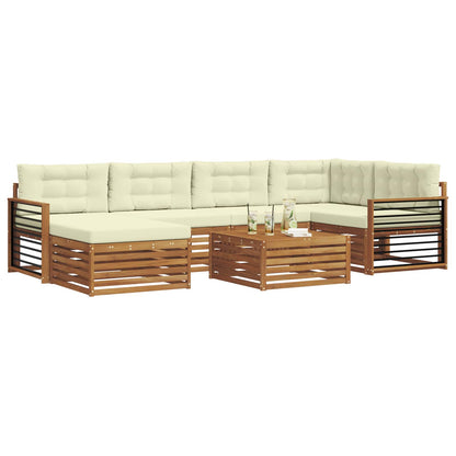 Set di divani da esterno con cuscino 7 pcs Naturale e Crema | homemem39