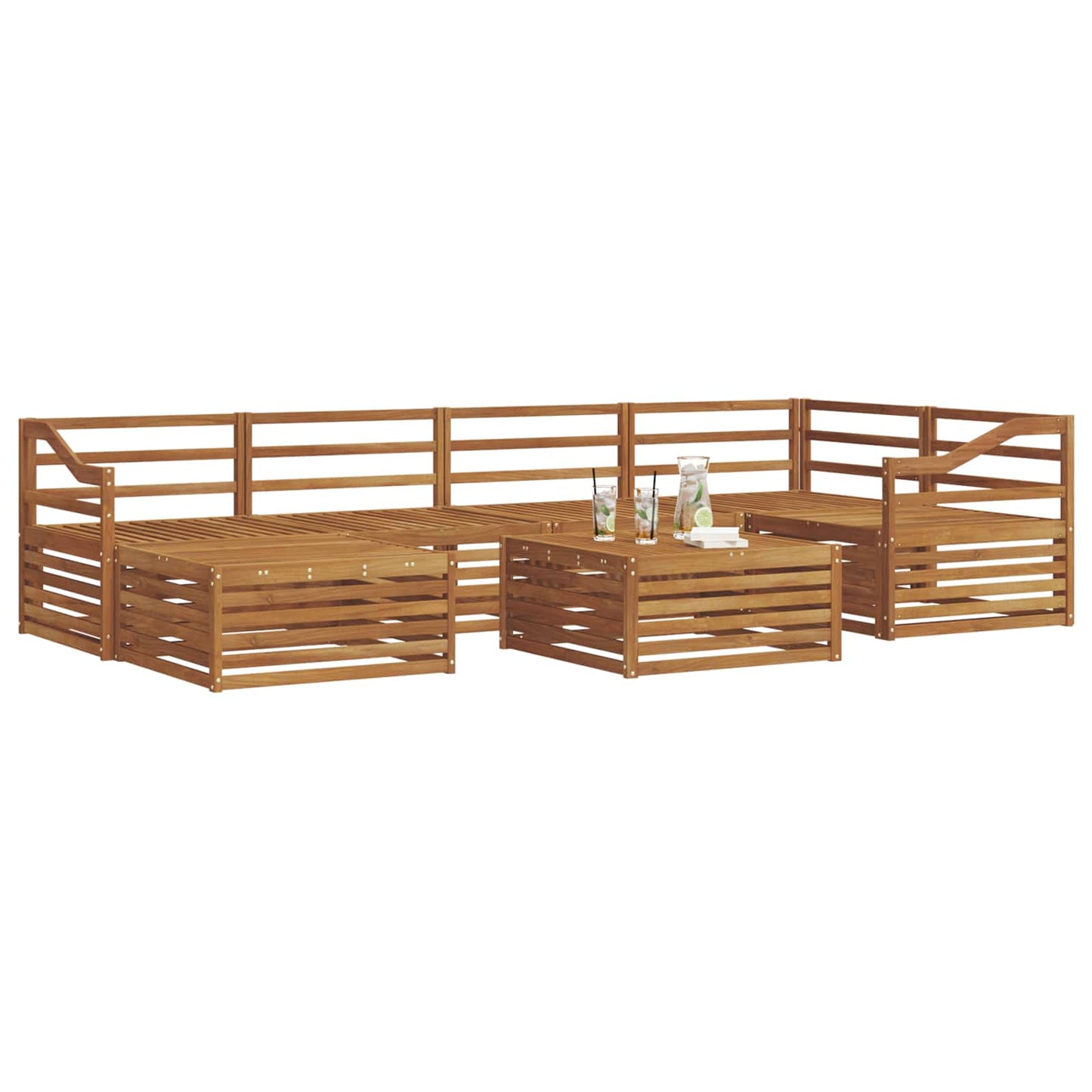 Set di divani da esterno 7 pcs Naturale | homemem39
