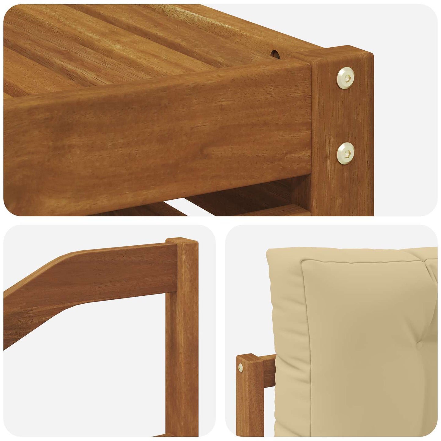 Set di divani da esterno con cuscino 7 pcs Naturale e Beige