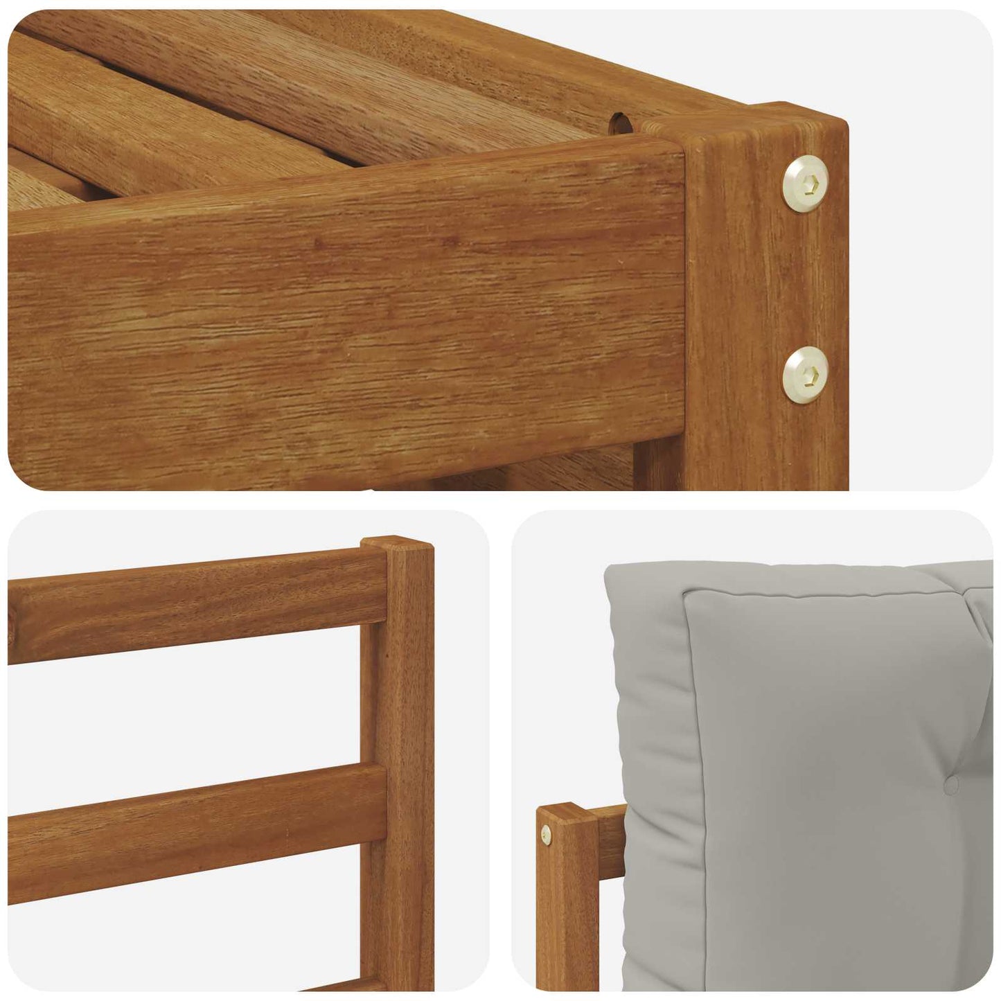 Set di divani da esterno 7 pcs Grigio Naturale e Chiaro | homemem39