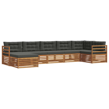 Set di divani da esterno con cuscino 7 pcs Naturale e Antracite | homemem39
