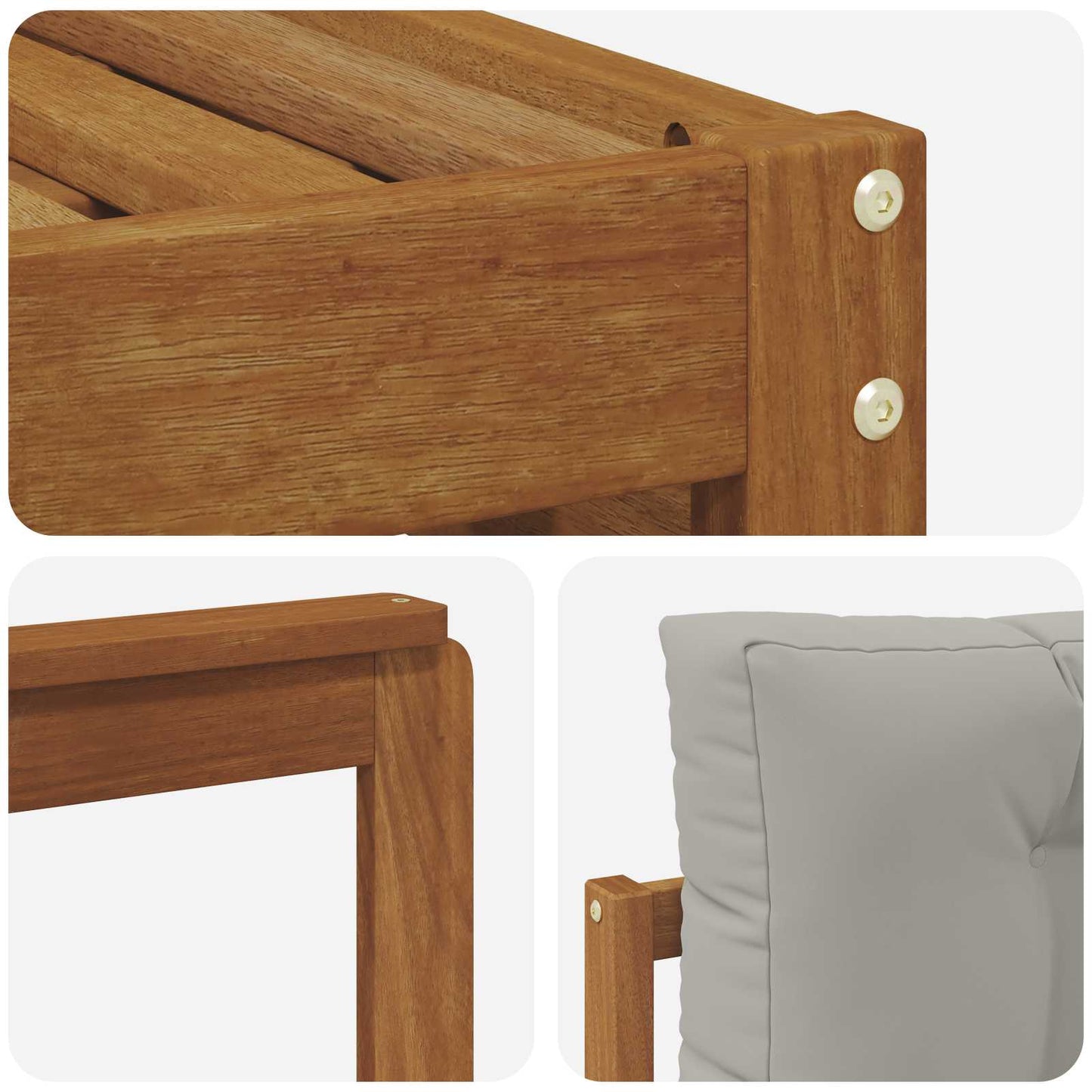 Set di divani da esterno 7 pcs Grigio Naturale e Chiaro | homemem39