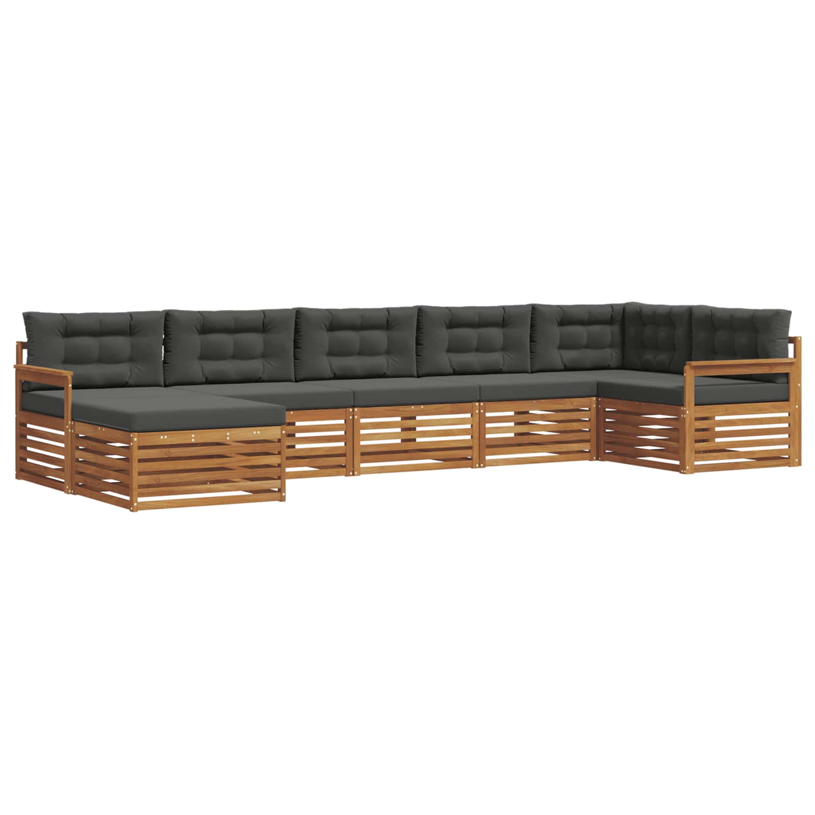 Set di divani da esterno con cuscino 7 pcs Naturale e Antracite | homemem39