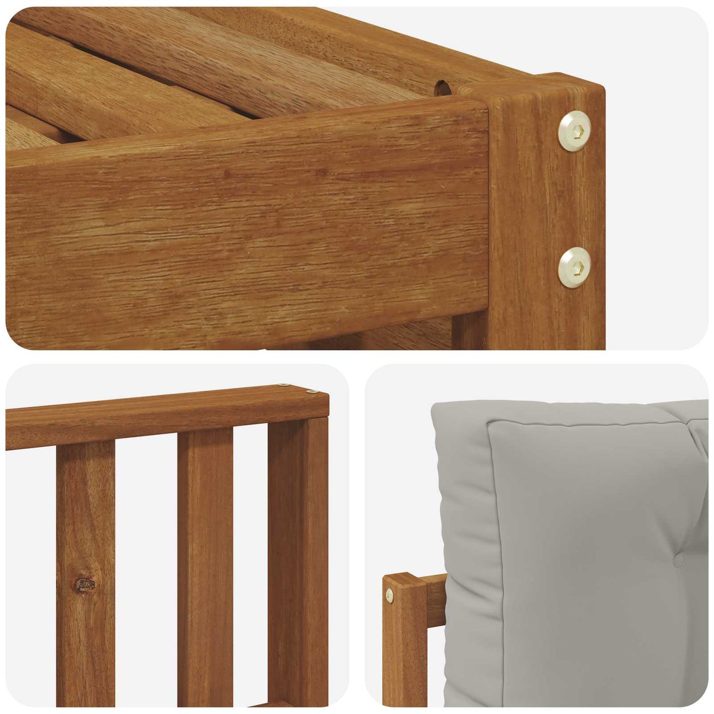 Set di divani da esterno 7 pcs Grigio Naturale e Chiaro | homemem39