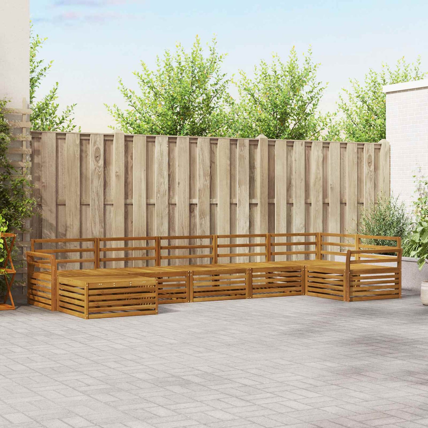 Set di divani da esterno 7 pcs Naturale | homemem39