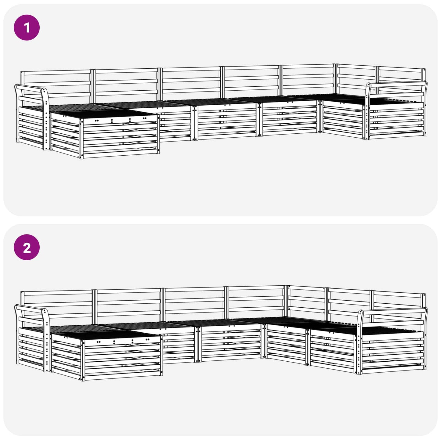 Set di divani da esterno 7 pcs Naturale | homemem39