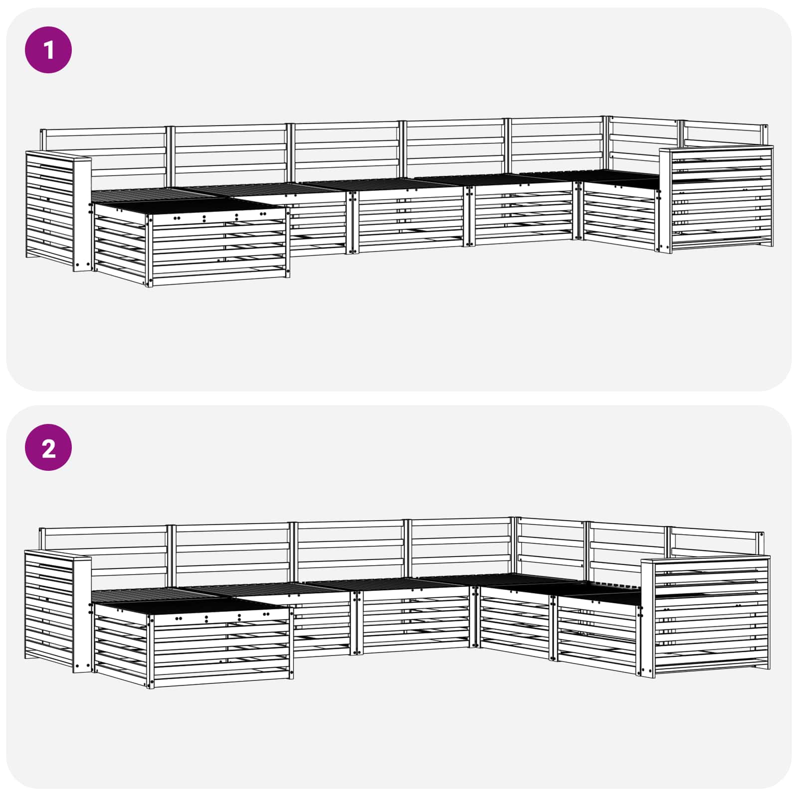 Set di divani da esterno 7 pcs Naturale | homemem39