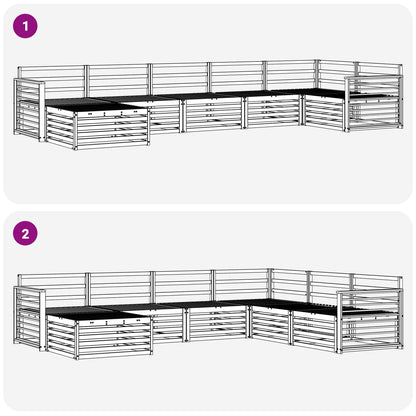 Set di divani da esterno 7 pcs Naturale
