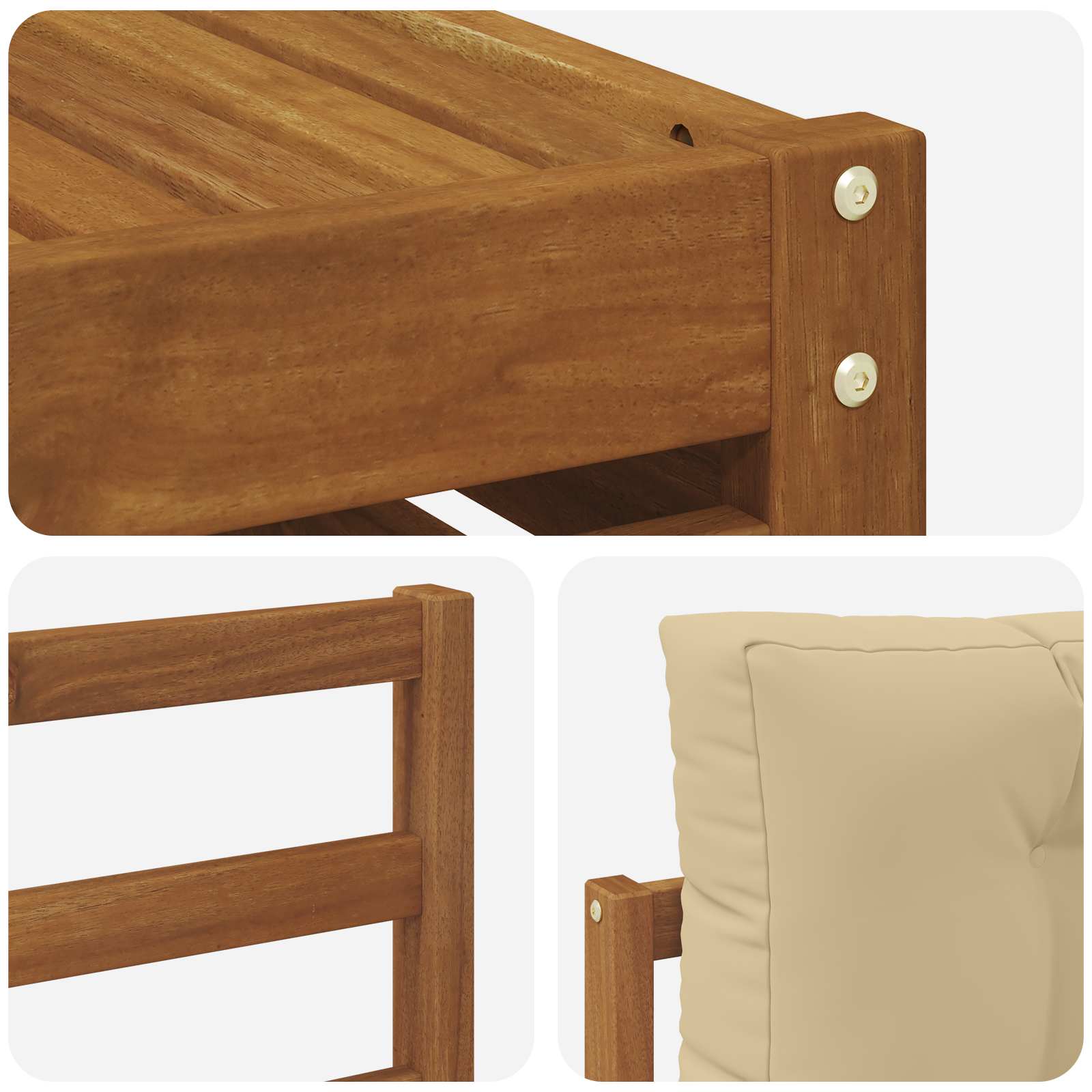 Set di divani da esterno con cuscino 8 pcs Naturale e Beige | homemem39