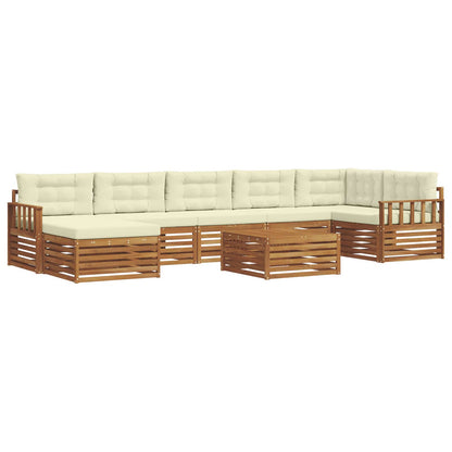 Set di divani da esterno con cuscino 8 pcs Naturale e Crema