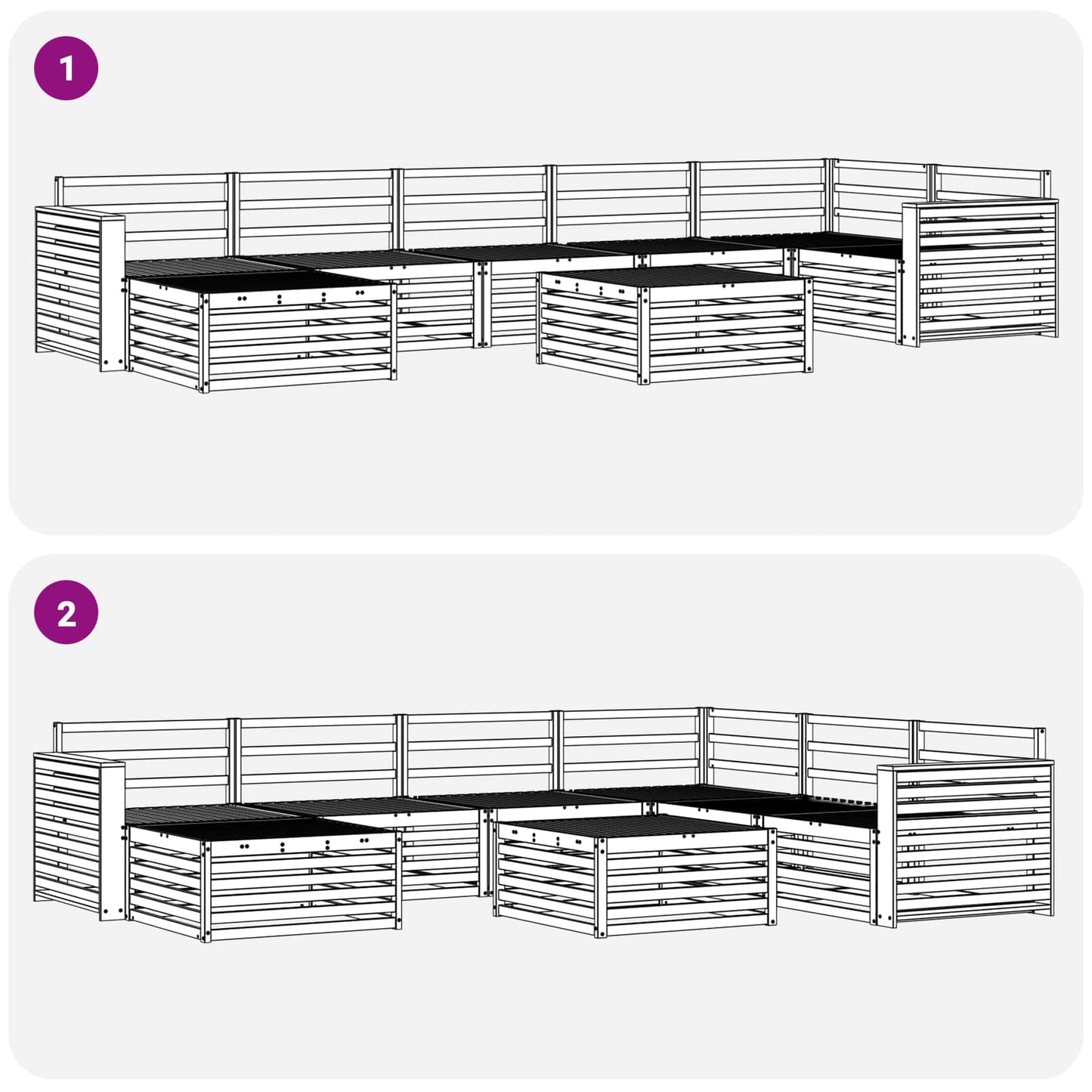 Set di divani da esterno 8 pcs Naturale | homemem39