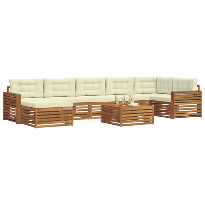 Set di divani da esterno 8 pz Naturale e Crema