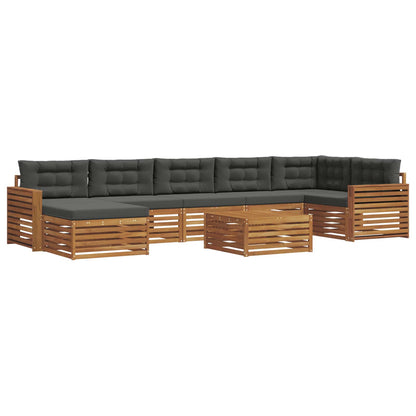 Set di divani da esterno con cuscino 8 pcs Naturale e Antracite | homemem39