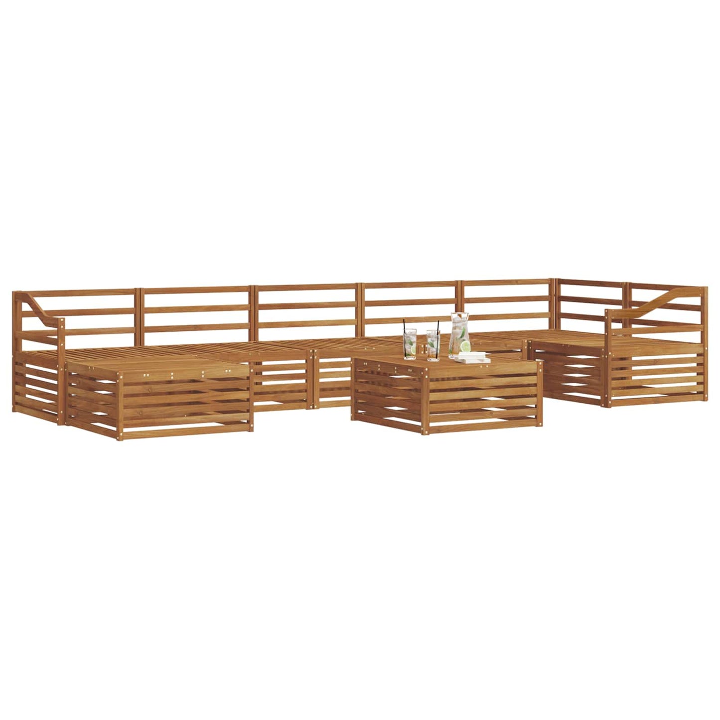 Set di divani da esterno 8 pcs Naturale