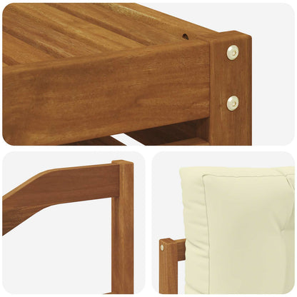Set di divani da esterno con cuscino 8 pcs Naturale e Crema | homemem39