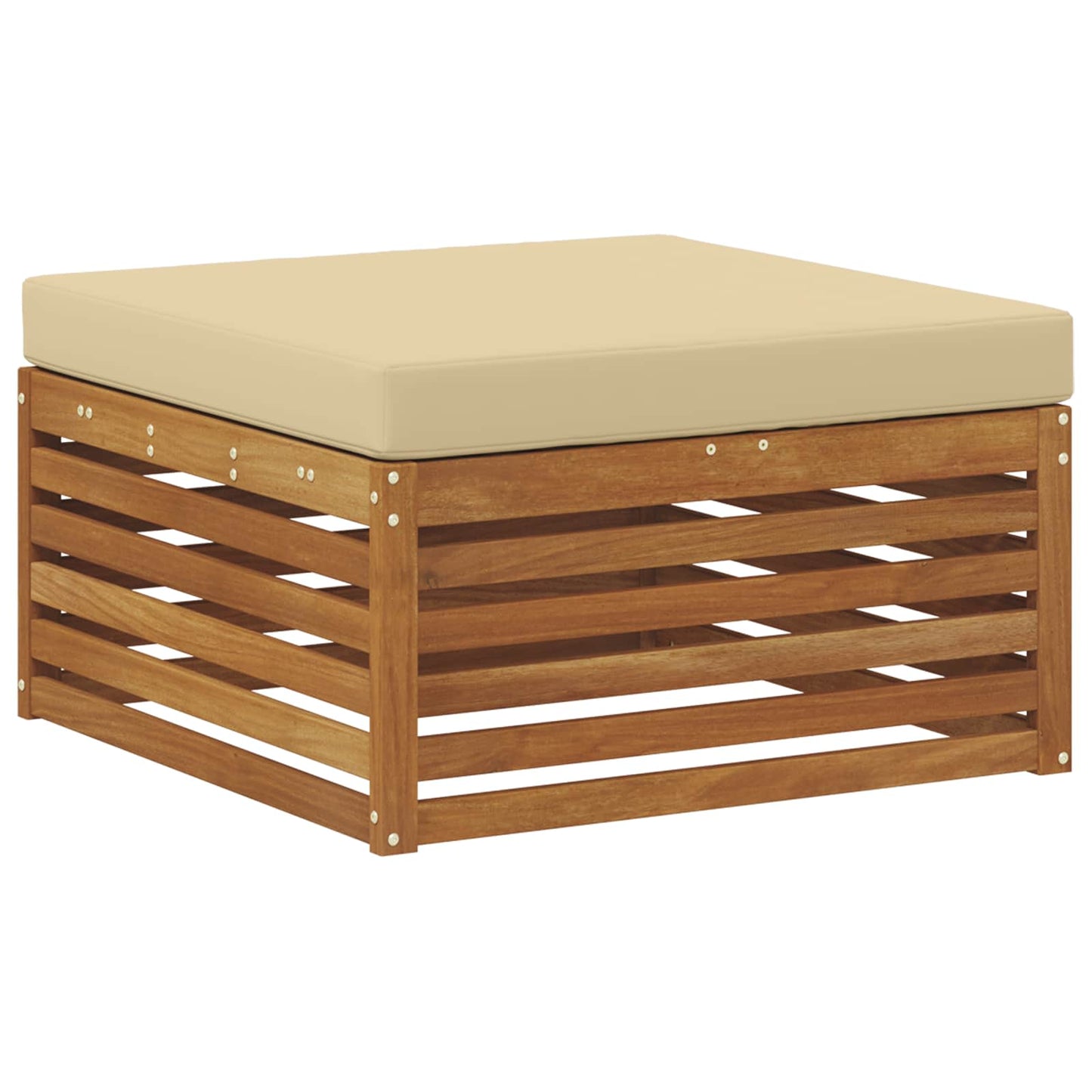 Set divani 6 pcs Naturale e Beige Legno di Acacia Massello | homemem39