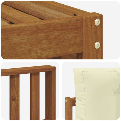Set divani 6 pcs Naturale e Crema Legno di Acacia Massello | homemem39