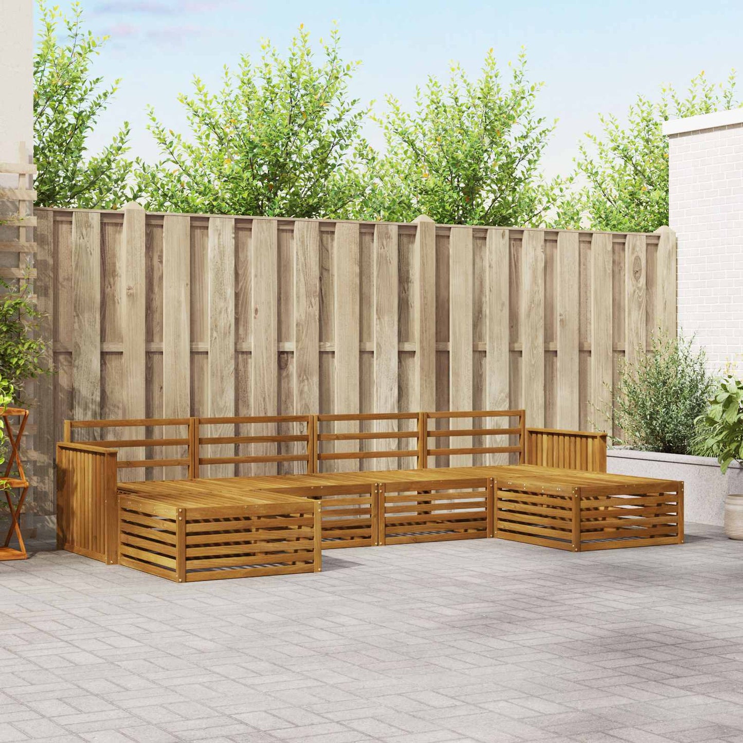 Set divani 6 pcs Naturale Legno di Acacia Massello | homemem39