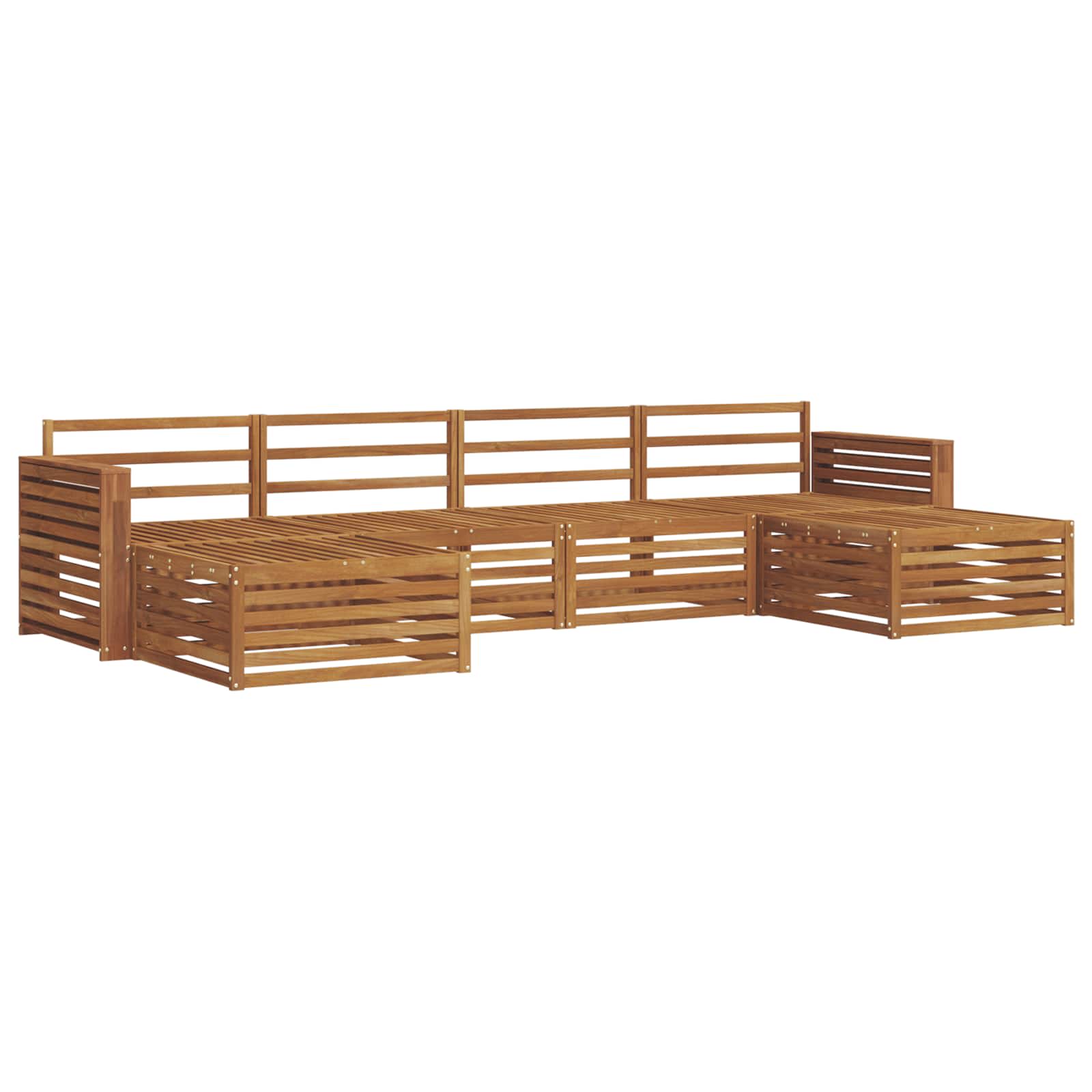 Set divani 6 pcs Naturale Legno di Acacia Massello | homemem39