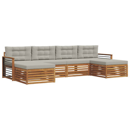 Set divani con cuscino 6 pcs Grigio Naturale e Chiaro | homemem39