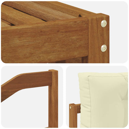 Set divani 6 pcs Naturale e Crema Legno di Acacia Massello | homemem39