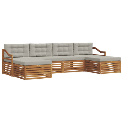 Set divani con cuscino 6 pcs Grigio Naturale e Chiaro | homemem39