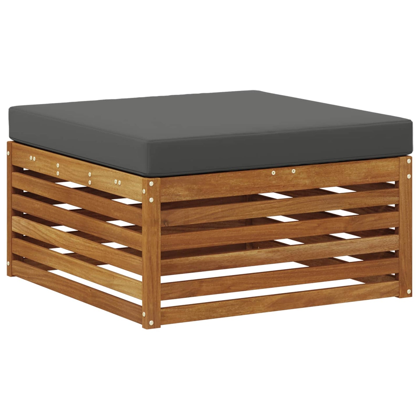 Set divani 6 pcs Naturale e Antracite Legno di Acacia Massello