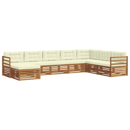 Set di divani da esterno con cuscino 8 pcs Naturale e Crema | homemem39