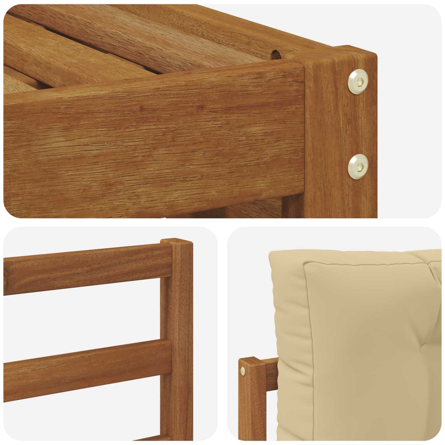 Set di divani da esterno con cuscino 8 pcs Naturale e Beige | homemem39