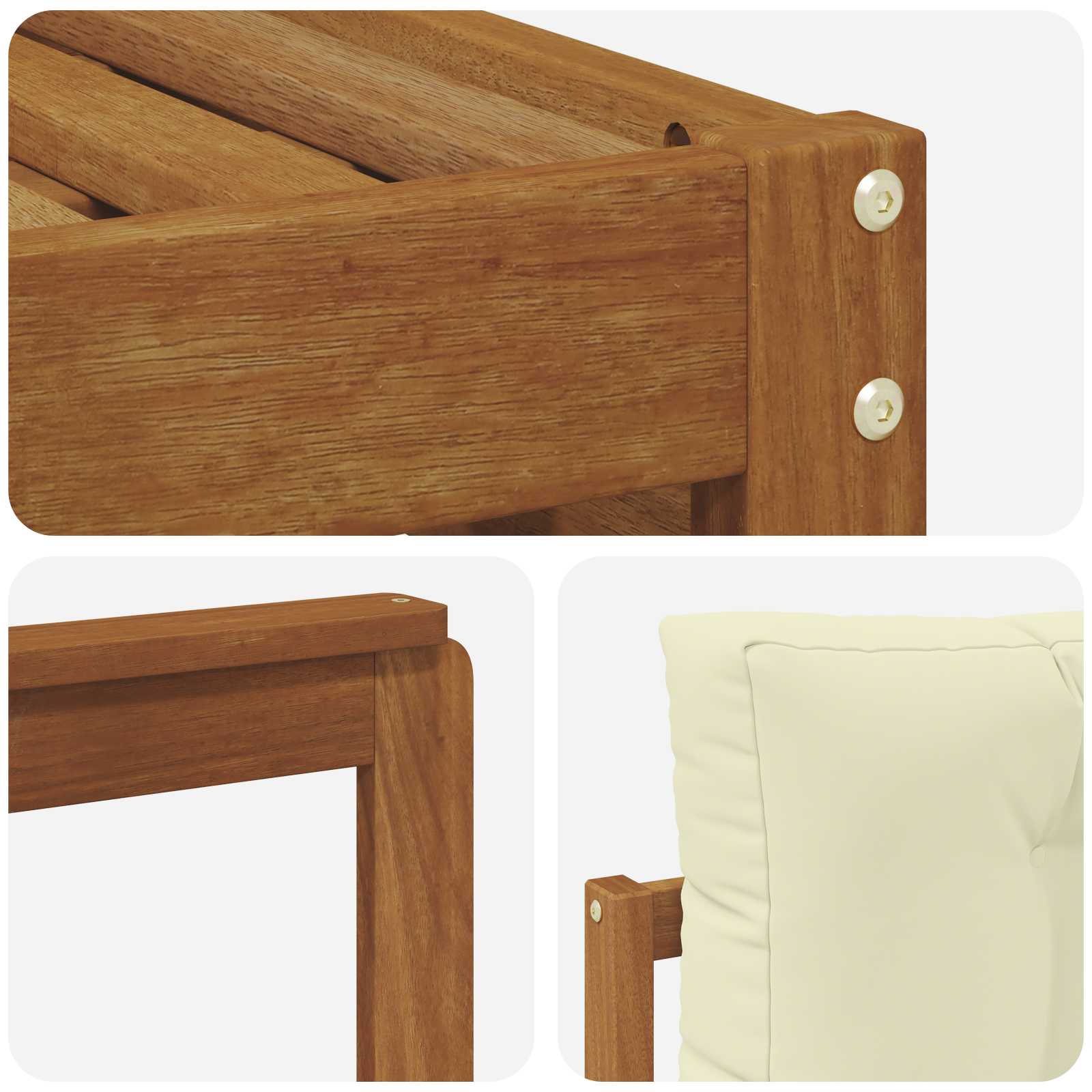 Set di divani da esterno con cuscino 8 pcs Naturale e Crema | homemem39
